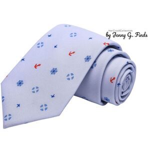 Knot Society 100% Cotton Men's Davis Light Tie Blue Nautical NWT